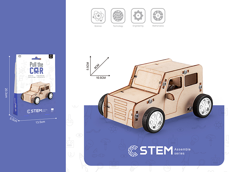 DIY Wooden Assemble - Pull String Car