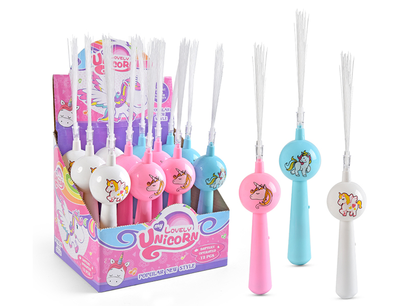 Unicorn Optical Fiber Magic Flash Stick With Light And Music 12PCS