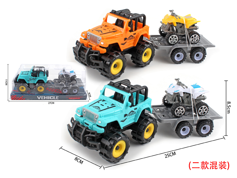 Friction Jeep+Slide Motorcycle