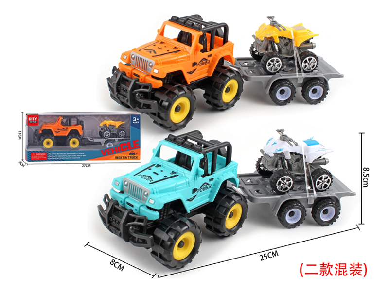 Friction Jeep+Slide Motorcycle