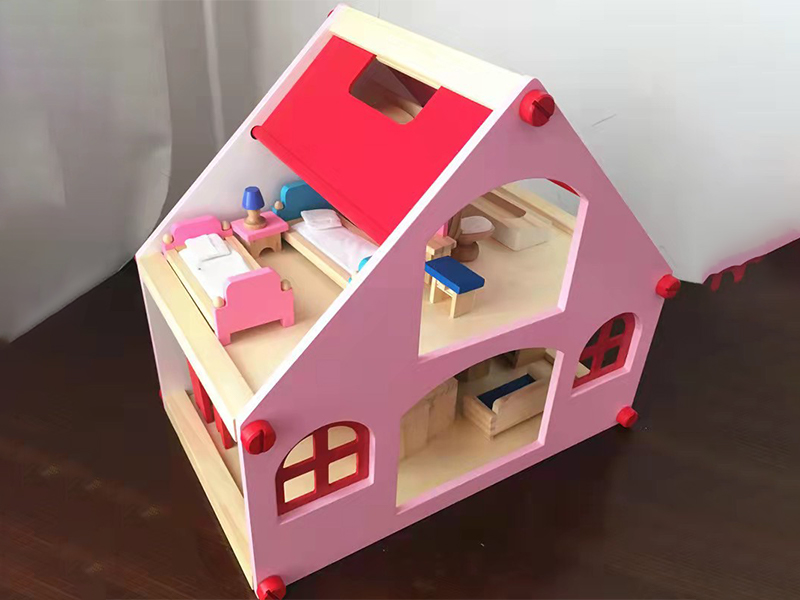 Pink Doll House Wooden Toys