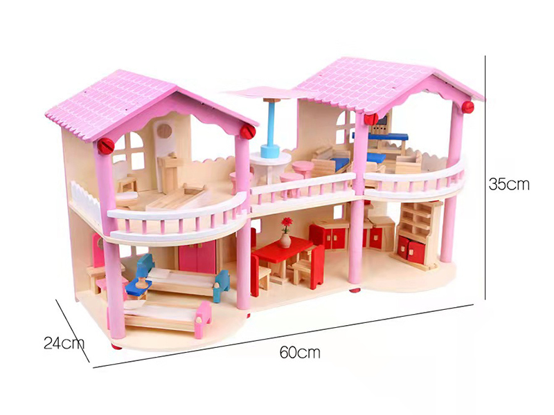 Three Column House Wooden Toys