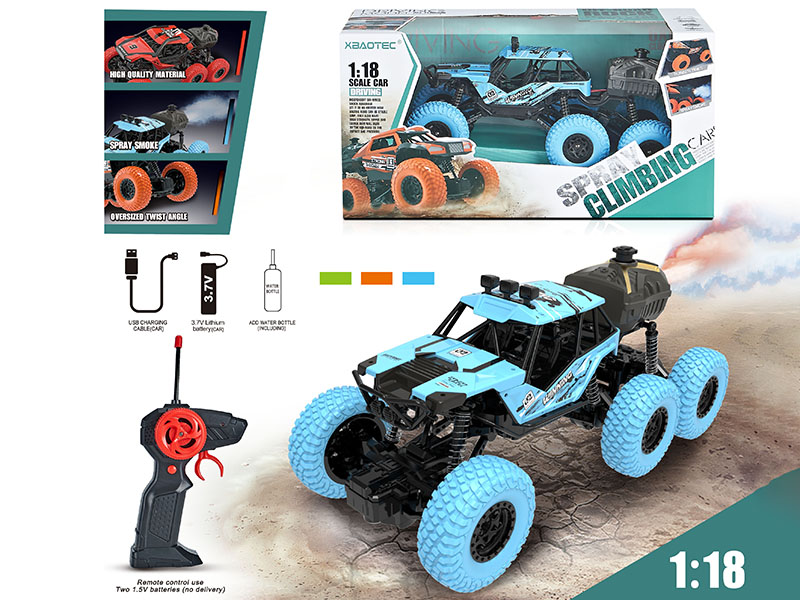 1:18 6-Wheel Remote Control Climbing Car With Light,Spray