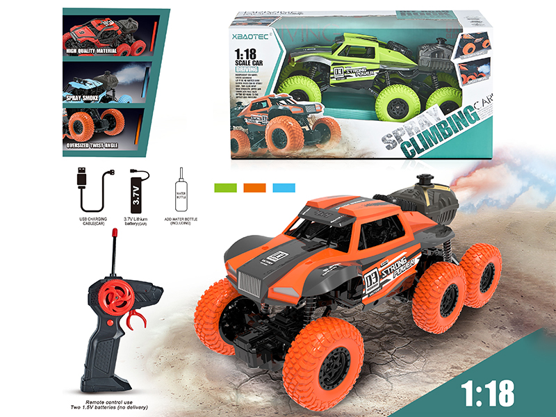 1:18 6-Wheel Remote Control Climbing Car With Light,Spray