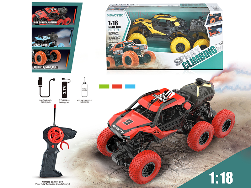 1:18 6-Wheel Remote Control Climbing Car With Light,Spray