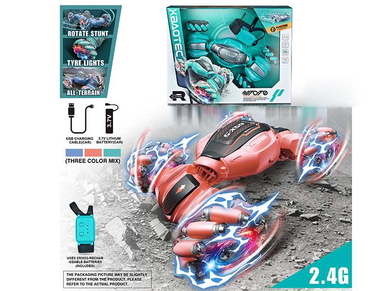 1:16 2.4G Remote Control All-Terrain Stunt Car With Light(Motion Sensing Watch Remote Controller)