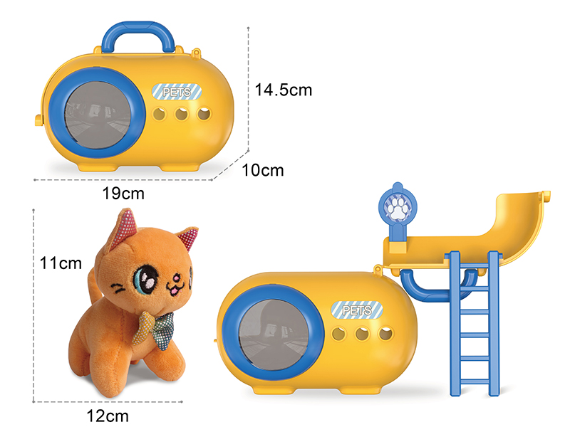 Plush Cat Pet Cage Set