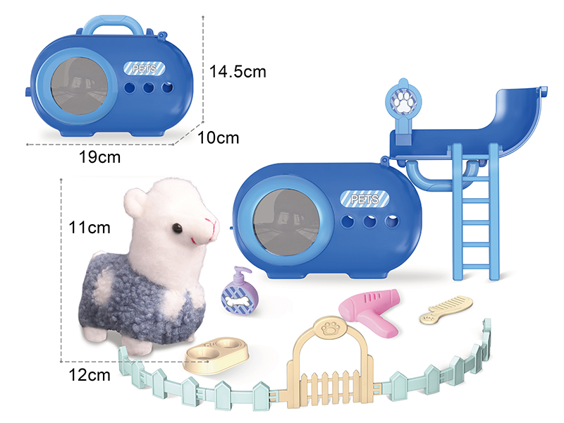 Plush Alpaca Pet Cage + Fence