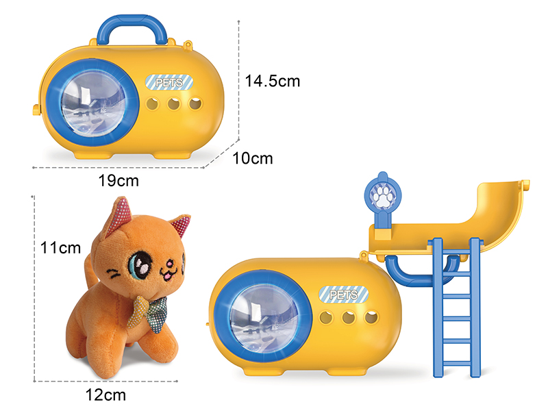 Plush Cat Pet Cage With Light