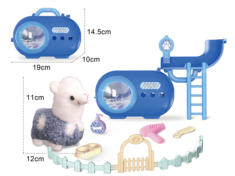 Plush Alpaca Pet Cage + Fence + Light