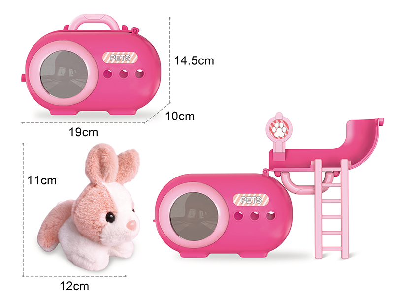 Plush Rabbit Pet Cage Set