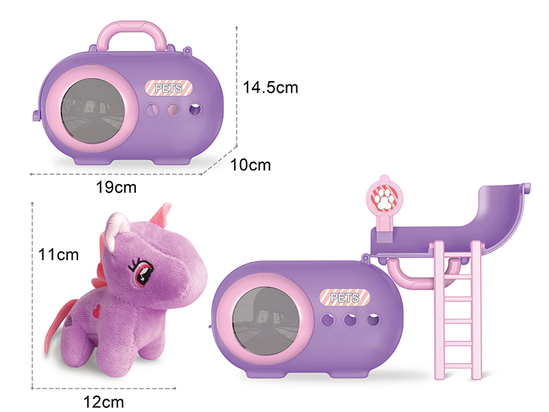 Plush Unicorn Pet Cage Set