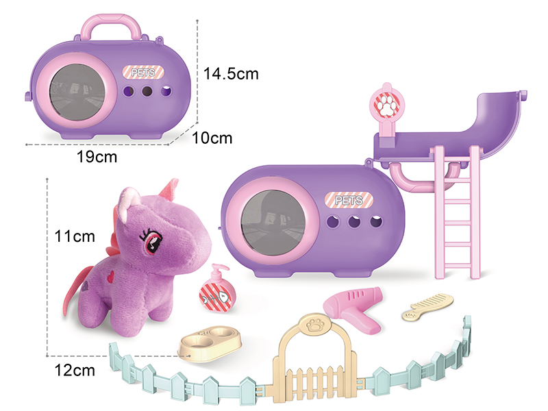 Plush Unicorn Pet Cage + Fence