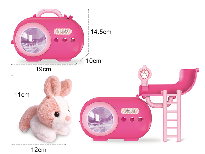 Plush Rabbit Pet Cage With Light