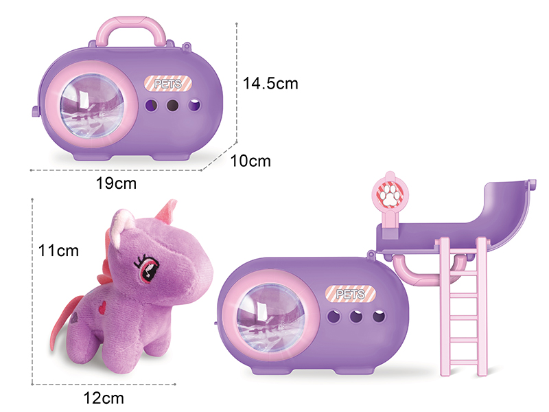 Plush Unicorn Pet Cage With Light