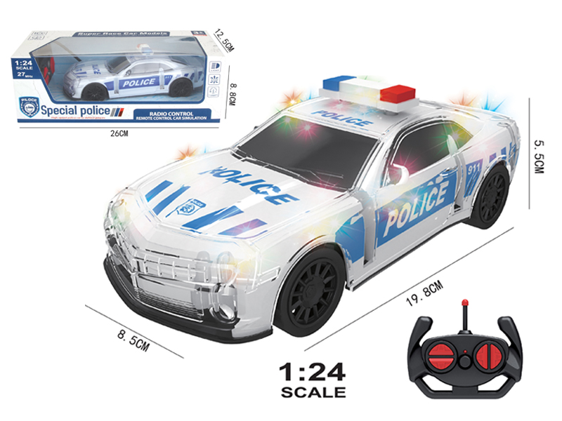 1:24 4Ch R/C 8 Coloured Police Car