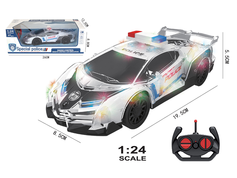1:24 4Ch R/C 8 Coloured Police Car