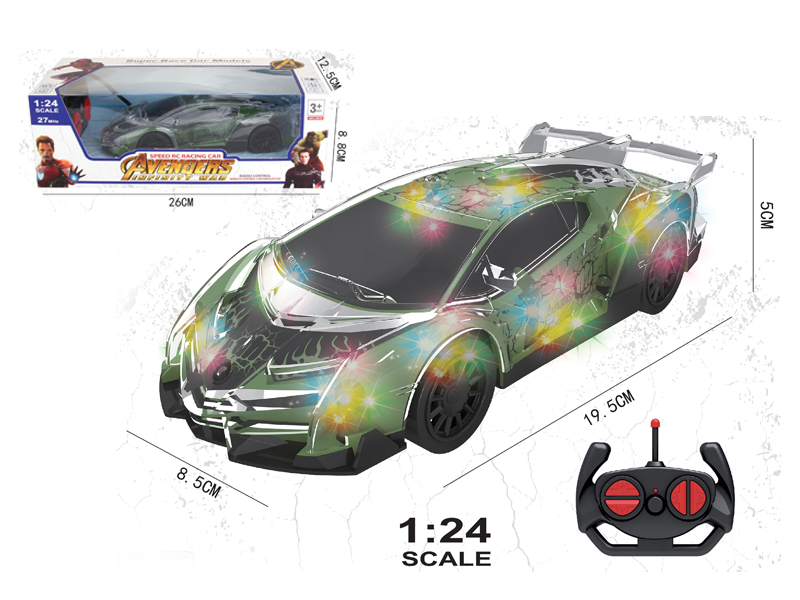 1:24 4Ch R/C 8 Coloured Hulk Car