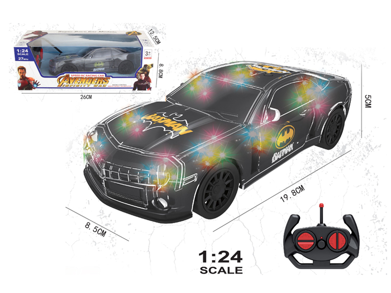 1:24 4Ch R/C 8 Coloured Batman Car
