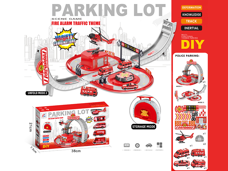 Storage Fire Control Parking Lot + 5 Slide Cars