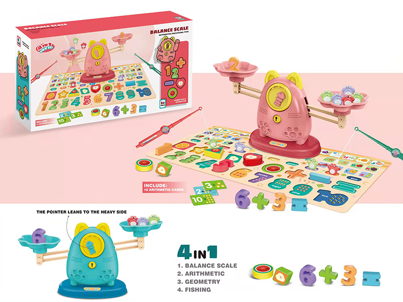 4 In 1 Fishing Balance Scale Mathematics Educational Toys