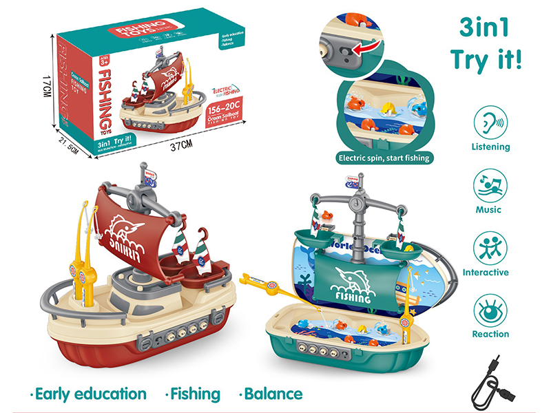 B/O Ocean Sailboat Fishing Toys