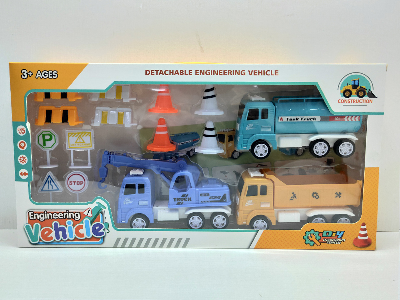 Friction Pull Back Engineering Vehicle