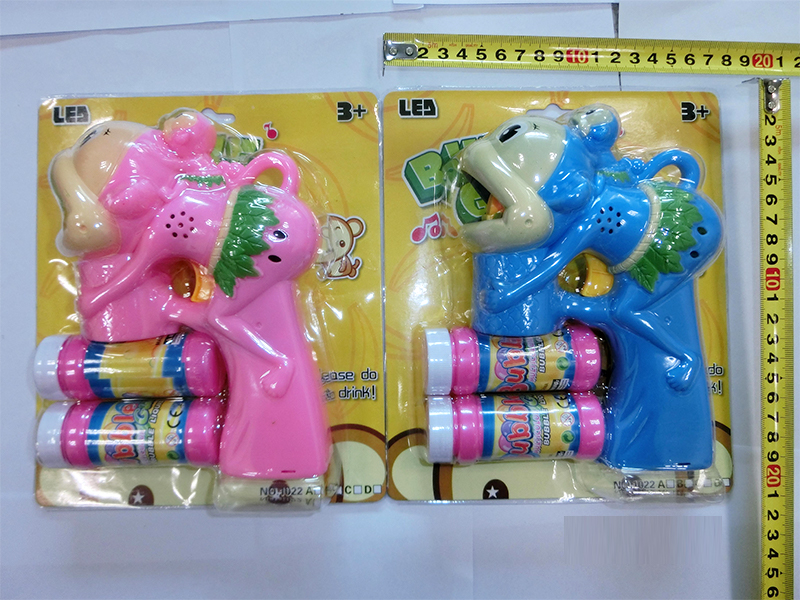 B/O Monkey Bubble Gun With Light And Music
