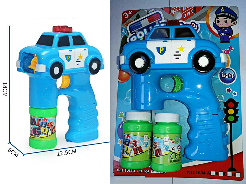 B/O Police Car Bubble Gun With Light And Music