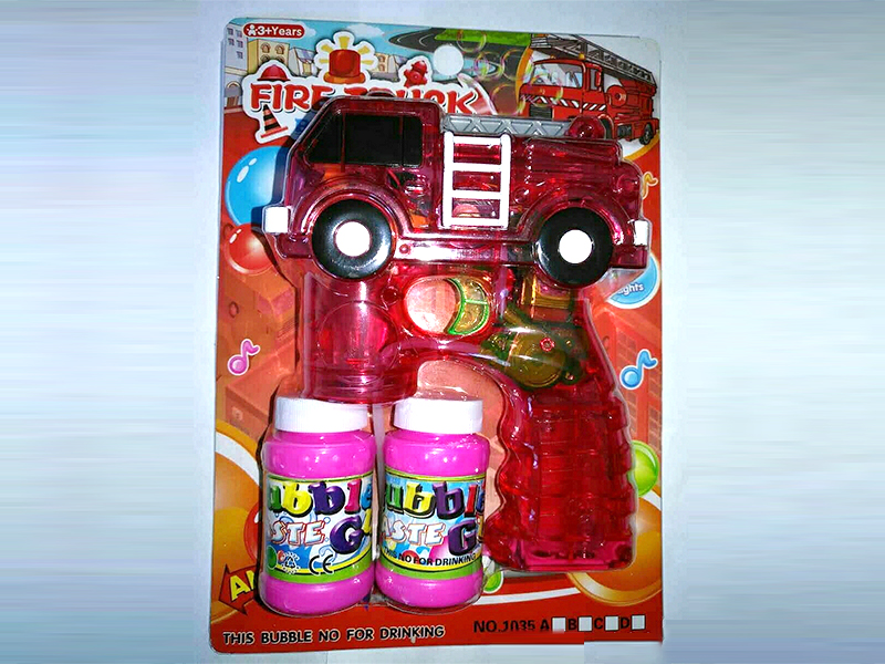 B/O Fire Truck Bubble Gun With Light And Music