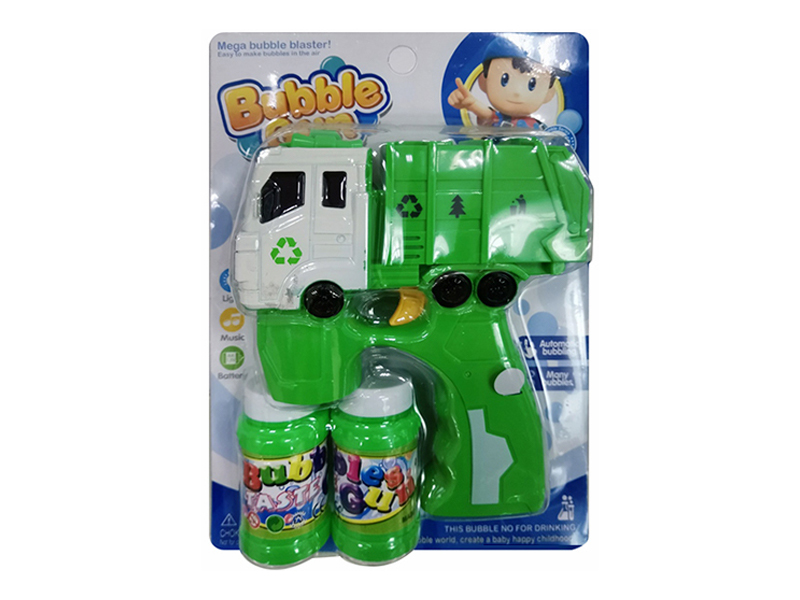 B/O Garbage Truck Bubble Gun With Light And Music