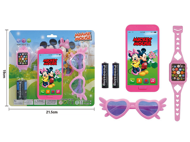 Mickey Mouse Mobile Phone + Glasses + Watch