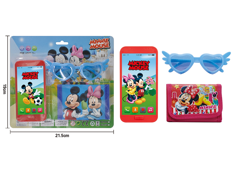 Mickey Mouse Mobile Phone + Glasses + Wallet