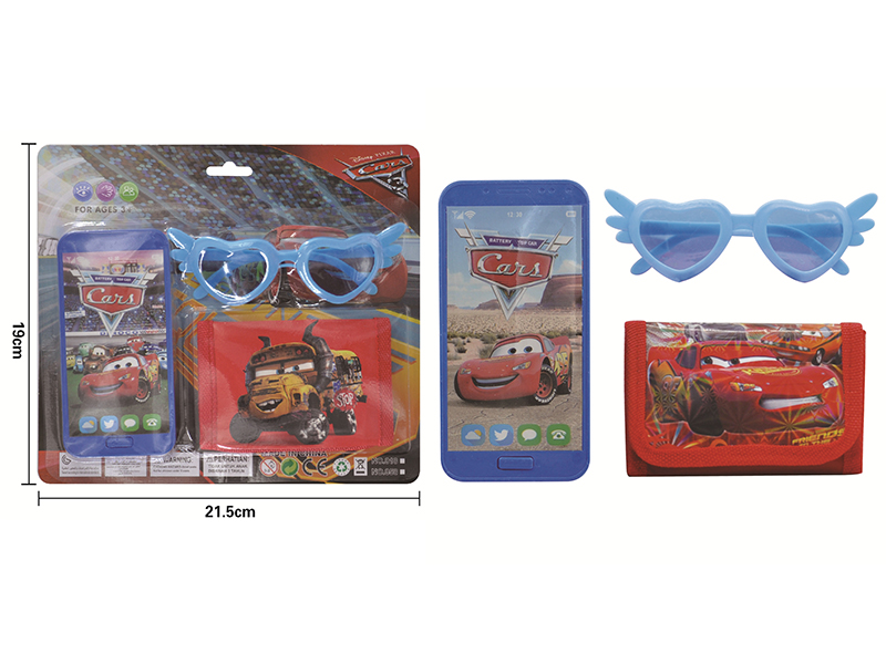 Cars Mobile Phone + Glasses + Wallet
