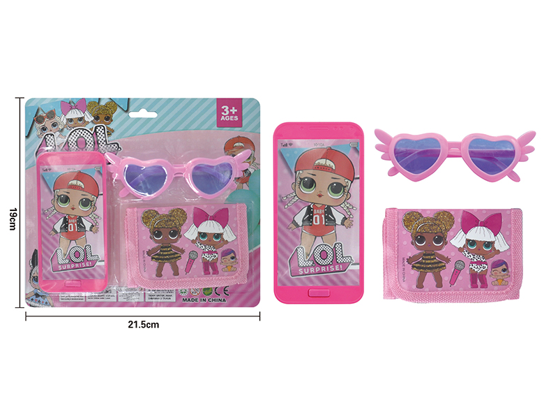 Surprise Doll Mobile Phone + Glasses + Wallet