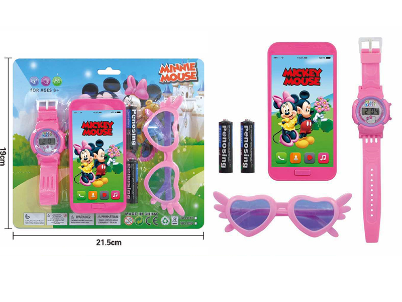 Mickey Mouse Mobile Phone + Glasses + Watch