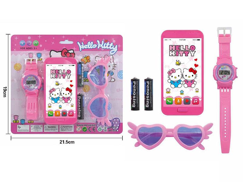 Hello Kitty Mobile Phone + Glasses + Watch