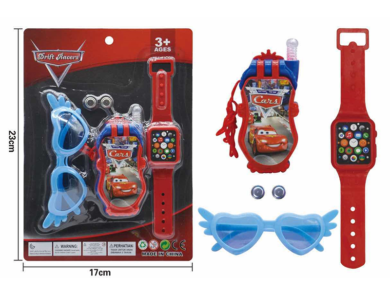 Cars Clamshell Phone + Glasses + Watch