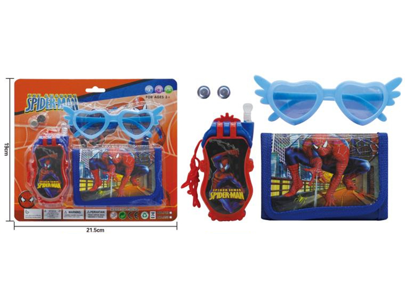 Spider-Man Clamshell Phone + Glasses + Wallet