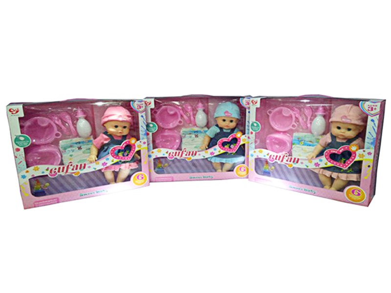 14 Inch Enamel Ic Girl Doll (Can Urinate+Denim Skirt+Enamel Hands And Feet)