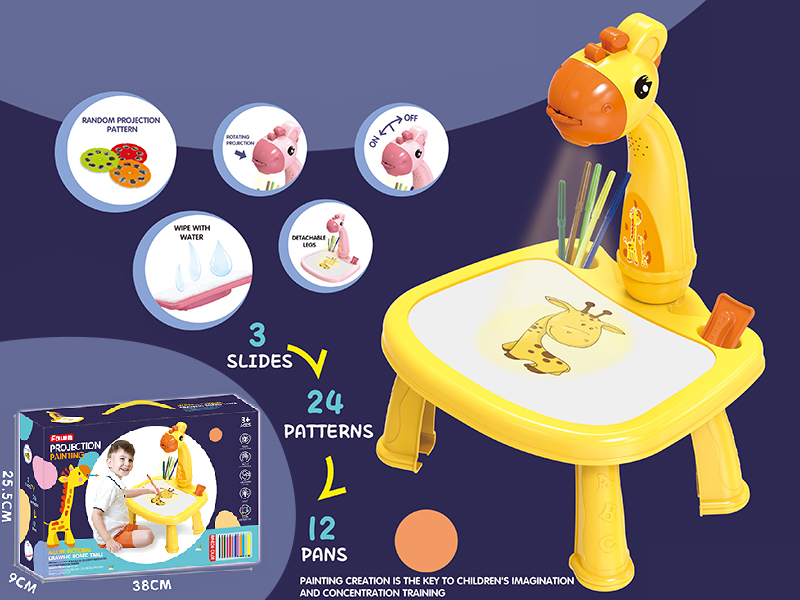 Fawn Projection Painting Table (Yellow ,Without Music)