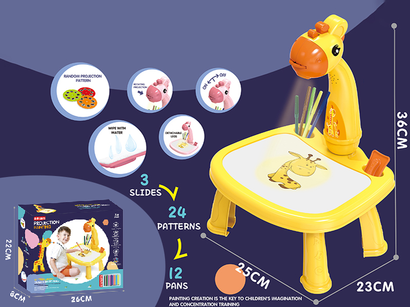 Fawn Projection Painting Table (Yellow ,With Music)