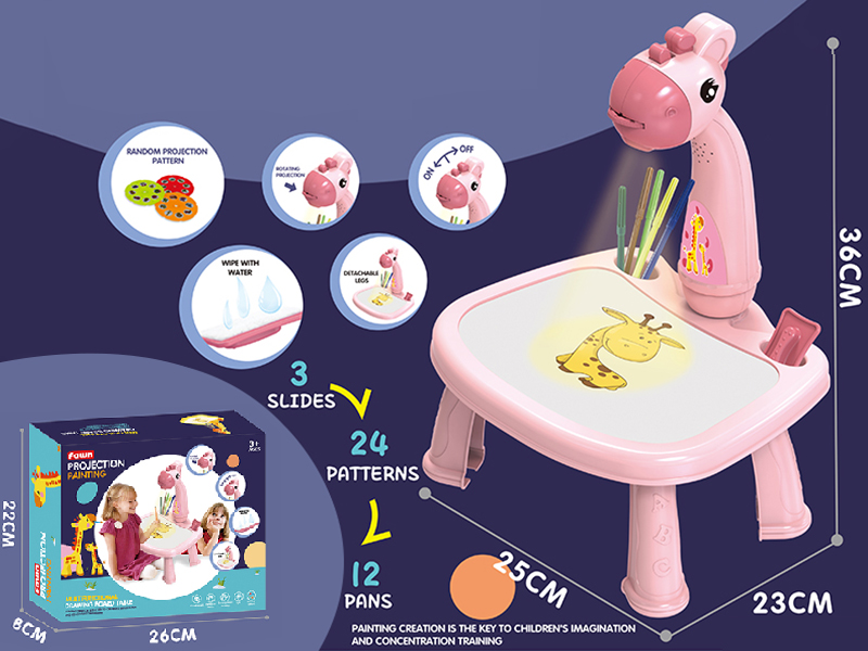 Fawn Projection Painting Table (Pink ,With Music)