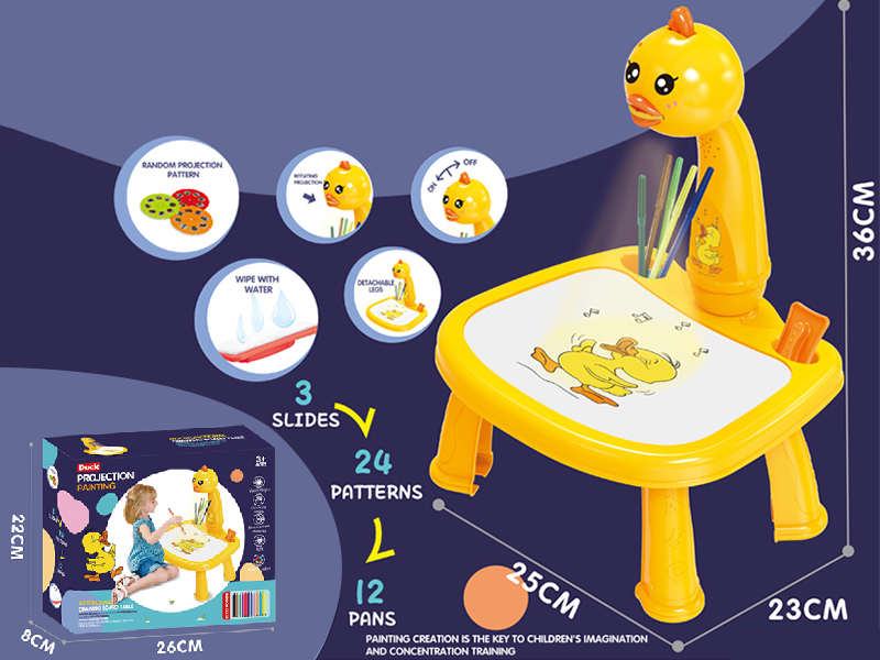 Duck Projection Painting Table (Yellow ,With Music)