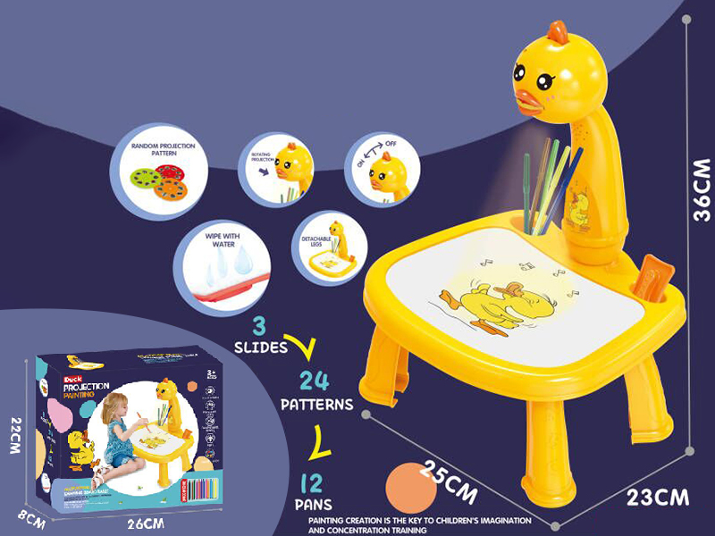 Duck Projection Painting Table (Yellow ,Without Music)