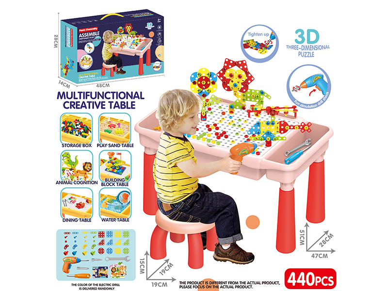 3D Puzzle Electric Drill Screw DIY Assembly Creative Table