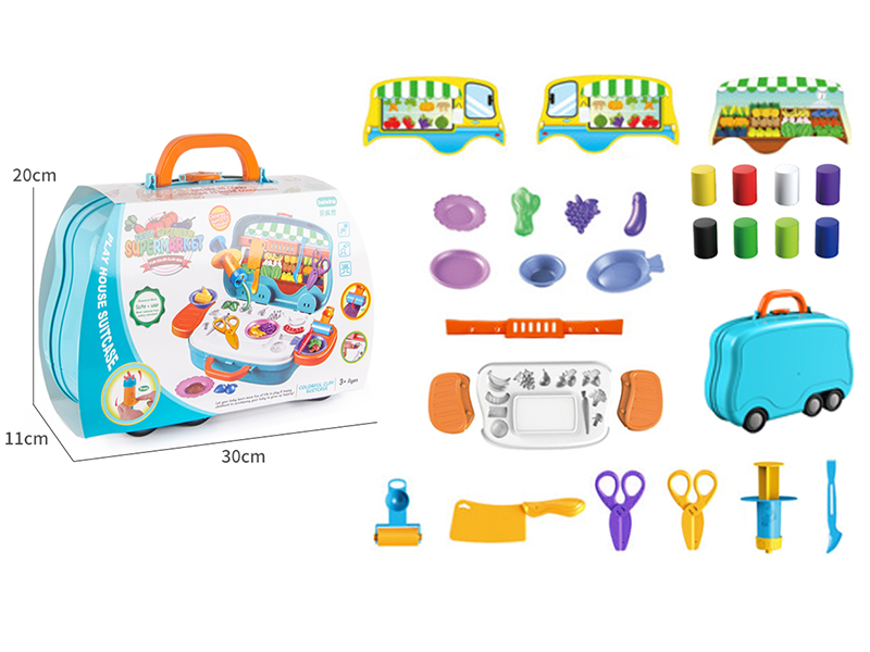 Fruits And Vegetables Colored Clay Suitcase