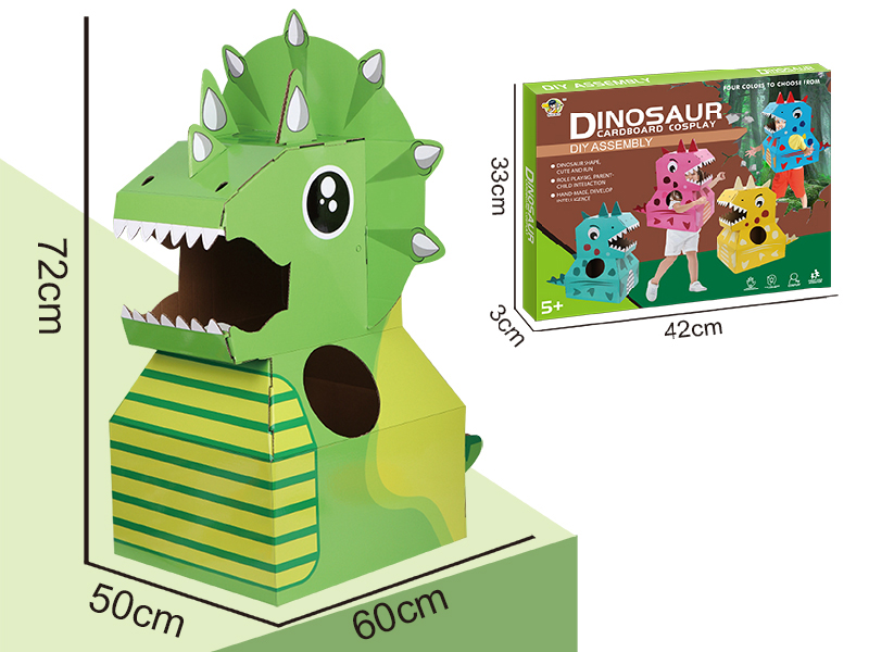 Wearable Cardboard Triceratops Cosplay