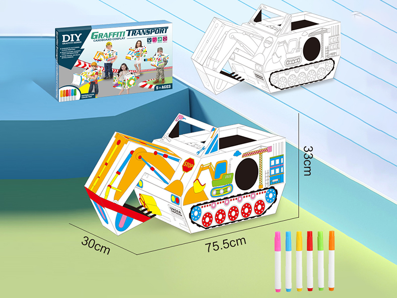 DIY Graffiti Cardboard Excavator Cosplay