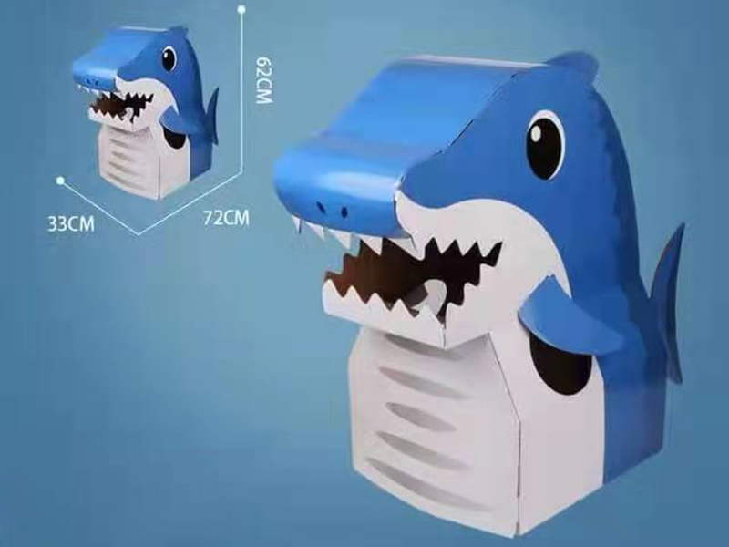 Wearable Cardboard Shark Cosplay(Blue)